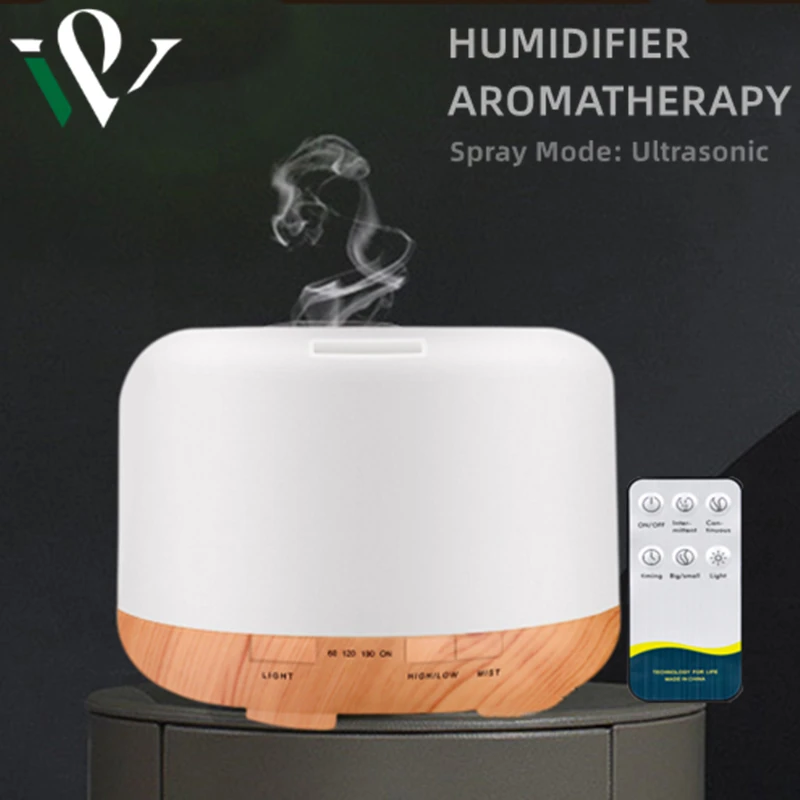 

500ml Electric Aroma Diffuser Air Humidifier Aromatherapy Humidifiers Diffusers Ultrasonic Cool Mist Maker Fogger LED Lamp Mist