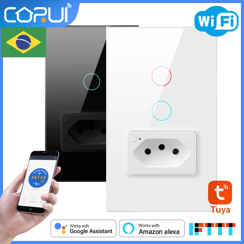 Смарт-розетка CoRui Tuya с Wi-Fi, стеклянная панель, 4 х2 дюйма, 1/2 кнопки, светильник вое управление
Смарт-розетка CoRui Tuya с Wi-Fi, стеклянная панель, 4 х2 дюйма, 1/2 кнопки, светильник вое управление