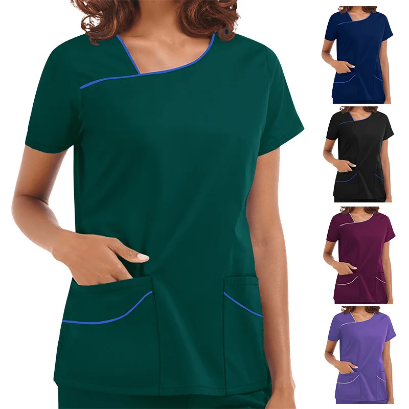 Irregular Collar Nurse Uniform Care Work Blouse Women Short Sleeve V-neck Pocket Care Workers T-shirts Tops Nurse Tunic Uniform
Irregular Collar Nurse Uniform Care Work Blouse Women Short Sleeve V-neck Pocket Care Workers T-shirts Tops Nurse Tunic Uniform