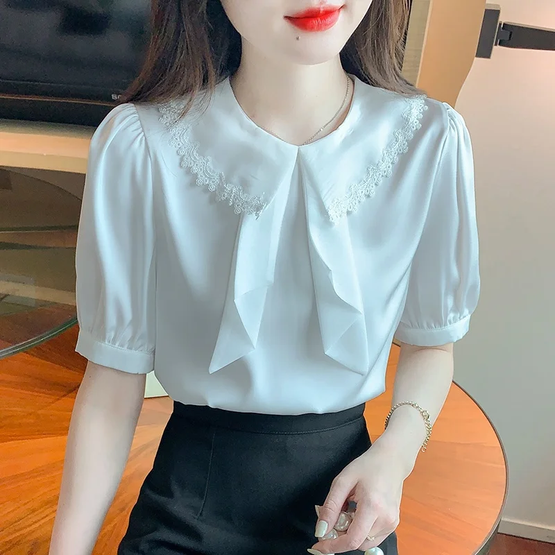 Fashion Puff Sleeves New Chiffon Shirt Women's Casual Short Sleeve Blouse Top
Fashion Puff Sleeves New Chiffon Shirt Women's Casual Short Sleeve Blouse Top