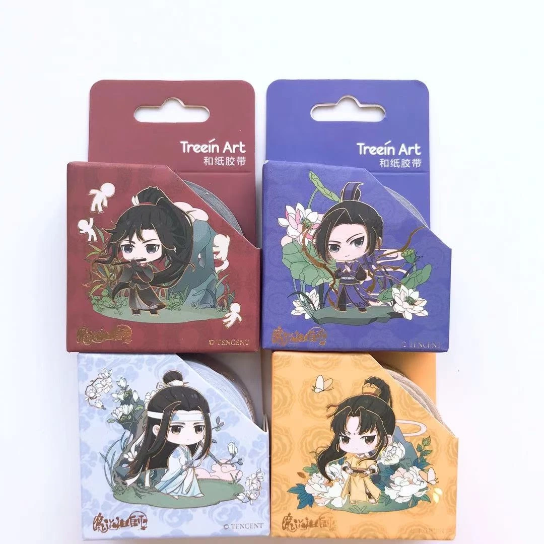 Декоративная клейкая лента Wei Wuxian, Lan Wangji, 4 шт./компл., 1,5 см, аниме Grandmaster of Demonic Culture, Washi Tape
Декоративная клейкая лента Wei Wuxian, Lan Wangji, 4 шт./компл., 1,5 см, аниме Grandmaster of Demonic Culture, Washi Tape