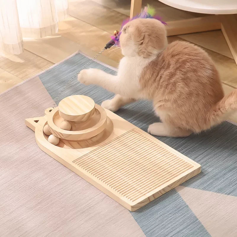 2 in 1 DIY Wood 2 Layers Pet Cat Interactive Toy Rotating Track Balls Kitten Cat Claw Scratching Grinding Board Post Furniture
2 in 1 DIY Wood 2 Layers Pet Cat Interactive Toy Rotating Track Balls Kitten Cat Claw Scratching Grinding Board Post Furniture