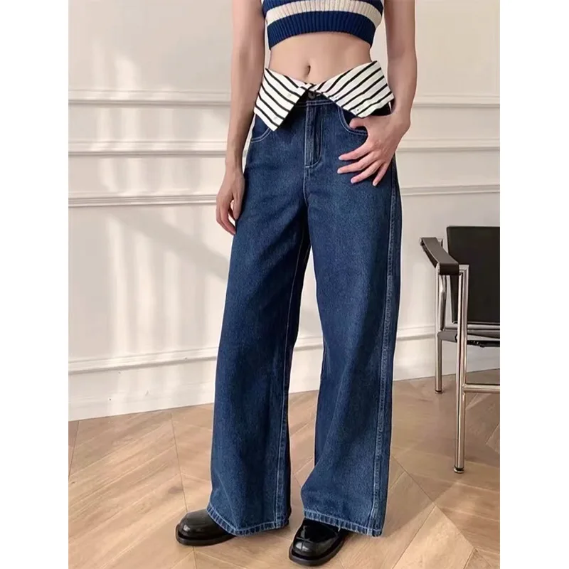 EOS 2023 Women Spring Striped High Waist Wide Leg Jeans Niche Design High Quality Korean Fashion
EOS 2023 Women Spring Striped High Waist Wide Leg Jeans Niche Design High Quality Korean Fashion