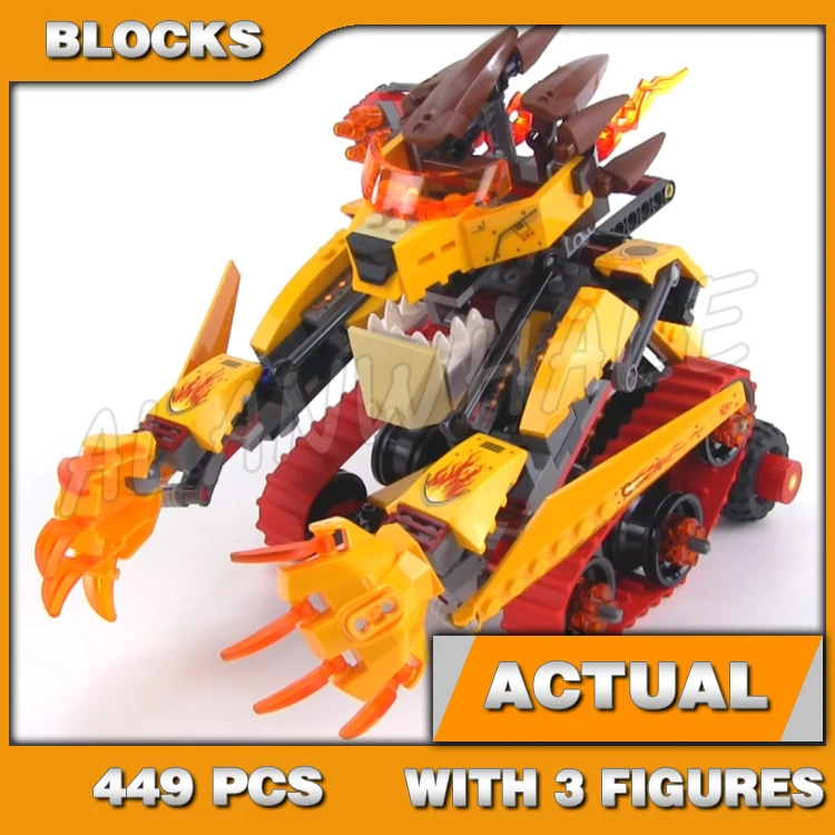 

449pcs Chima Laval's Fire Lion Race Fire-up mode CHI Flame Elements 10295 Building Block Sets Compatible With Model