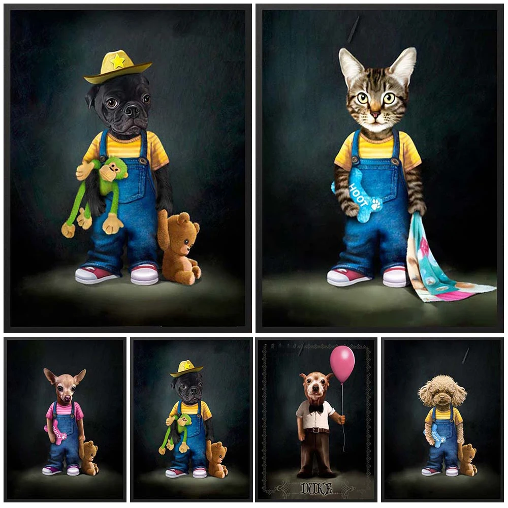 Funny Dog Cat Kids Portrait Gift Posters Home Wall Pictures For Living Room Nordic Poster Wall Art Canvas Painting Unframed
Funny Dog Cat Kids Portrait Gift Posters Home Wall Pictures For Living Room Nordic Poster Wall Art Canvas Painting Unframed