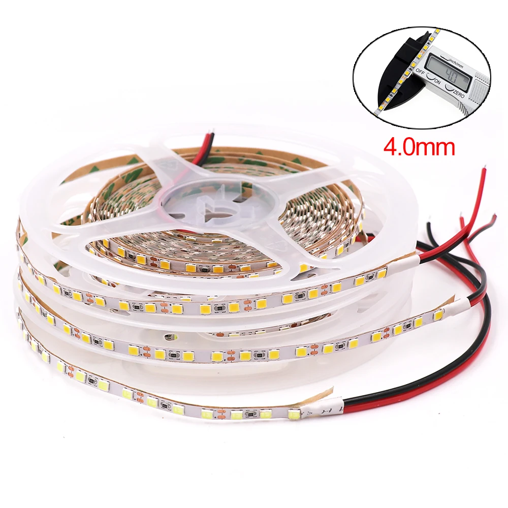 Narrow PCB 4MM LED Strip 12V SMD 2835 120leds/m Flexible Ribbon Rope LED Tape Light for Home Decoration 5m
Narrow PCB 4MM LED Strip 12V SMD 2835 120leds/m Flexible Ribbon Rope LED Tape Light for Home Decoration 5m