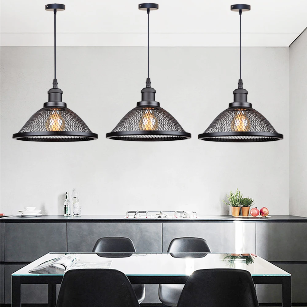 Vintage Metal Lamp E27 Industrial Pendant Light Black Retro Iron Wire Mesh Hanging Lamp Loft Restaurant Ceiling Lampshade
Vintage Metal Lamp E27 Industrial Pendant Light Black Retro Iron Wire Mesh Hanging Lamp Loft Restaurant Ceiling Lampshade