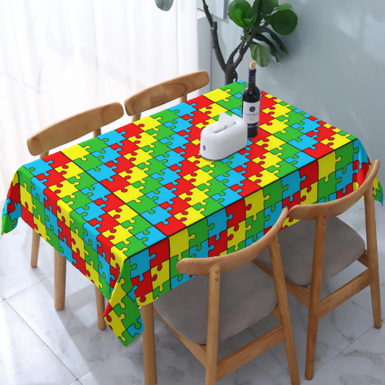 Jigsaw Puzzle Tablecloth Washable Stain and Wrinkle Resistant Water-Proof Table Cloth for Dining Table Party Home Decor 54"x72"
Jigsaw Puzzle Tablecloth Washable Stain and Wrinkle Resistant Water-Proof Table Cloth for Dining Table Party Home Decor 54"x72"