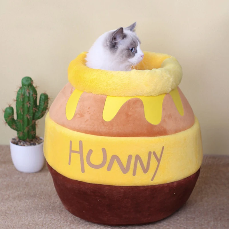 Pet Cat Bed House Four Seasons Plush Mat Cat Cushion Basket Honey Jar Shape Pets Product for Small Dogs Gatos Perros Accessories
Pet Cat Bed House Four Seasons Plush Mat Cat Cushion Basket Honey Jar Shape Pets Product for Small Dogs Gatos Perros Accessories