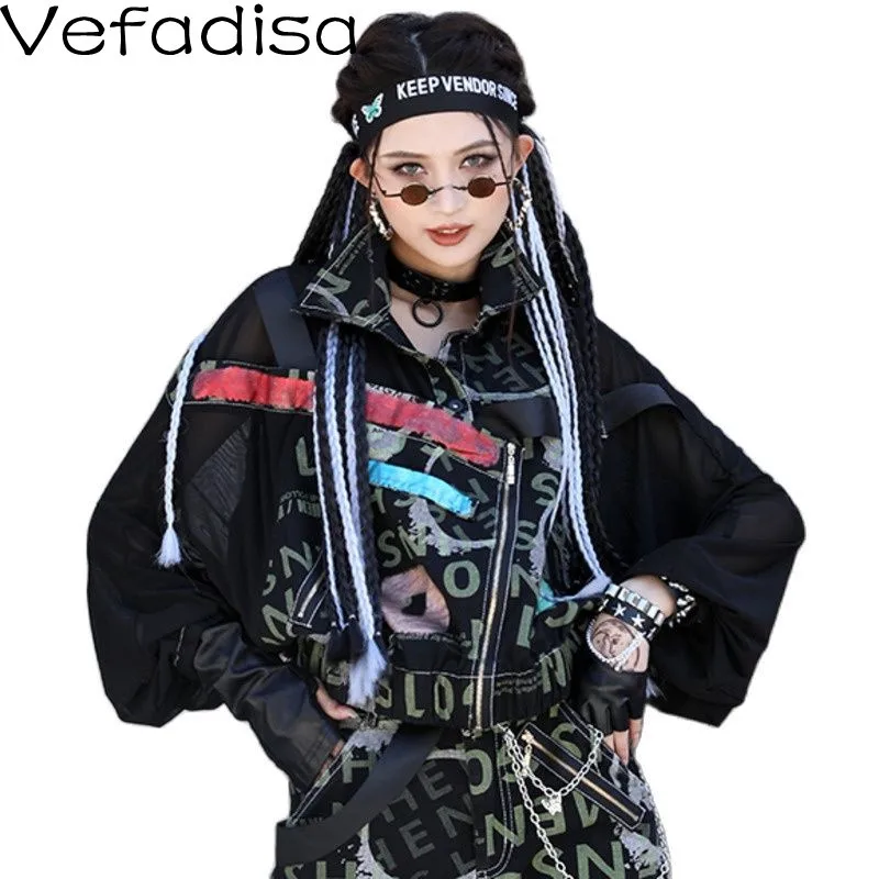 Vefadisa VefStreet Style Fashion Net Yarn Stitching Letter Printing Long-sleeved T-shirt 2022 Spring New Bat Sleeve Top TT1205
Vefadisa VefStreet Style Fashion Net Yarn Stitching Letter Printing Long-sleeved T-shirt 2022 Spring New Bat Sleeve Top TT1205