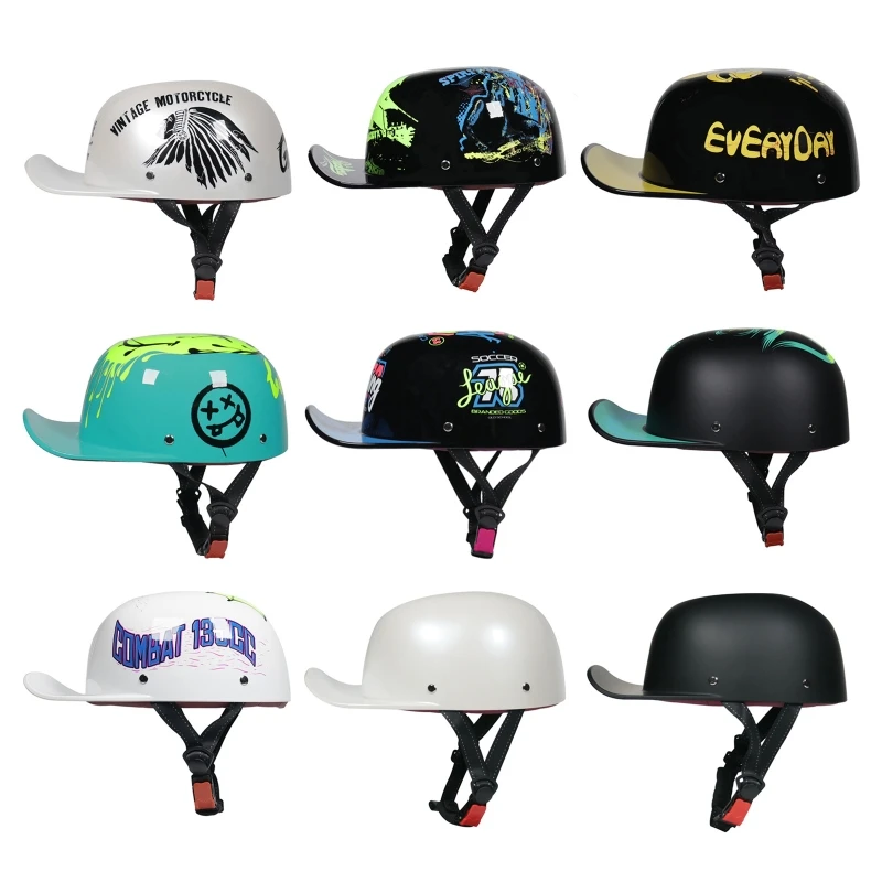 Baseball Style Half Face Vintage For Scooter Hard Hat Motorcycle Half Helmet F19A 
Baseball Style Half Face Vintage For Scooter Hard Hat Motorcycle Half Helmet F19A