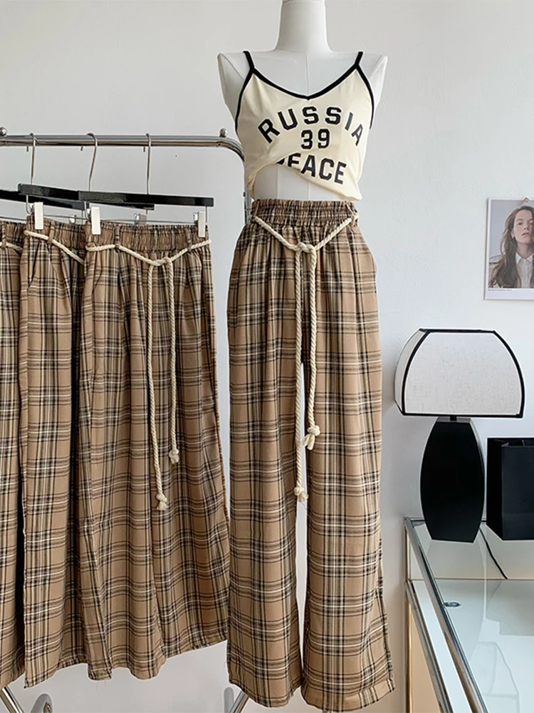 Women Autumn Winter New High Waist Vintage Classic Plaid Sweatpants Wide Leg Straight Cylinder Mopping Casual Joggers Trousers
Women Autumn Winter New High Waist Vintage Classic Plaid Sweatpants Wide Leg Straight Cylinder Mopping Casual Joggers Trousers