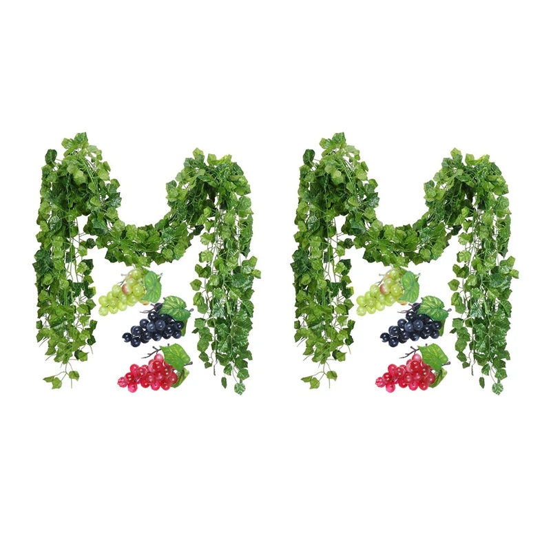 24 Strands Artificial Fake Grape Vines Ivy Leaves With 6 Strings Grapes For Wedding Party Home Wall Decoration
24 Strands Artificial Fake Grape Vines Ivy Leaves With 6 Strings Grapes For Wedding Party Home Wall Decoration