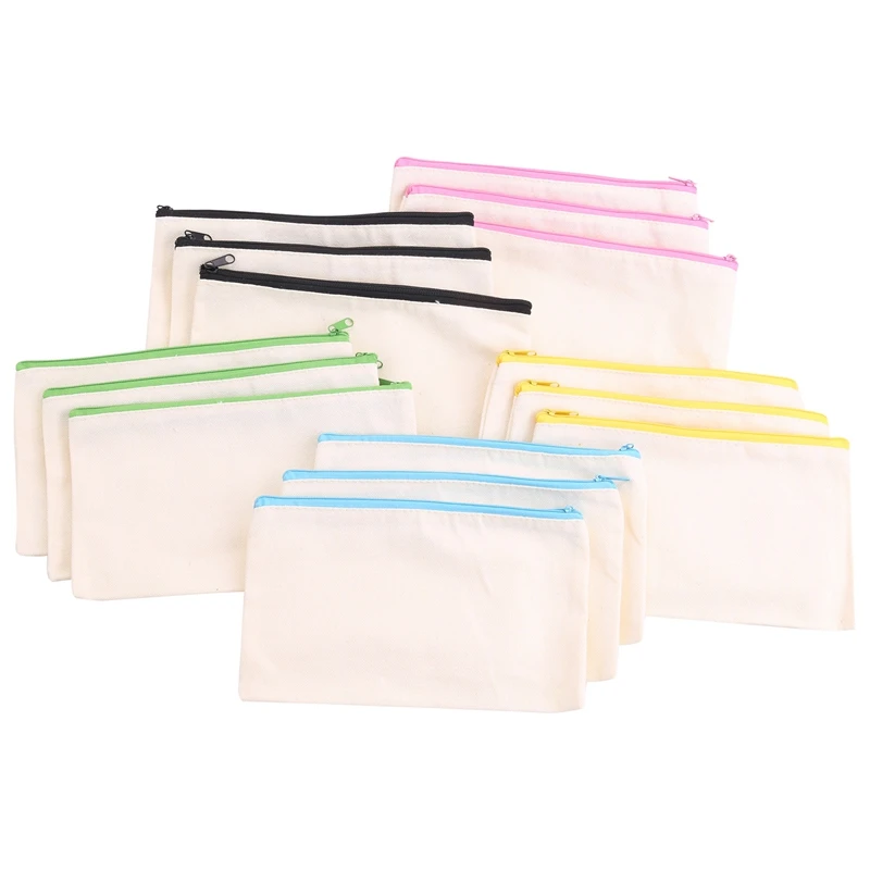 15 Pack Blank Cotton Canvas DIY Craft Zipper Bags Pouches Pencil Case For Makeup Cosmetic Toiletry Stationary Storage
15 Pack Blank Cotton Canvas DIY Craft Zipper Bags Pouches Pencil Case For Makeup Cosmetic Toiletry Stationary Storage