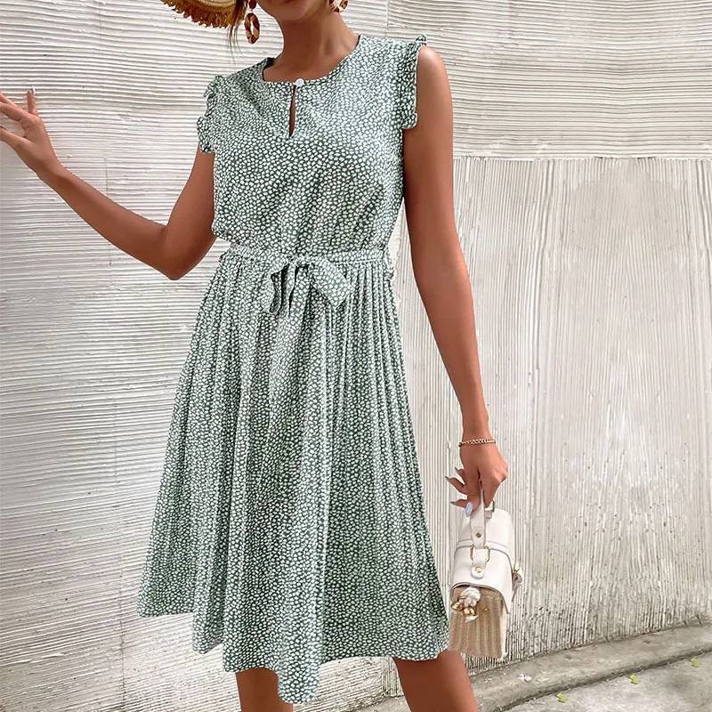 High-end Light Luxury Pastoral Women's Clothing 2022 New Summer Casual Skirt Lace-up Pleated Green Floral Dress Dress for Women
High-end Light Luxury Pastoral Women's Clothing 2022 New Summer Casual Skirt Lace-up Pleated Green Floral Dress Dress for Women