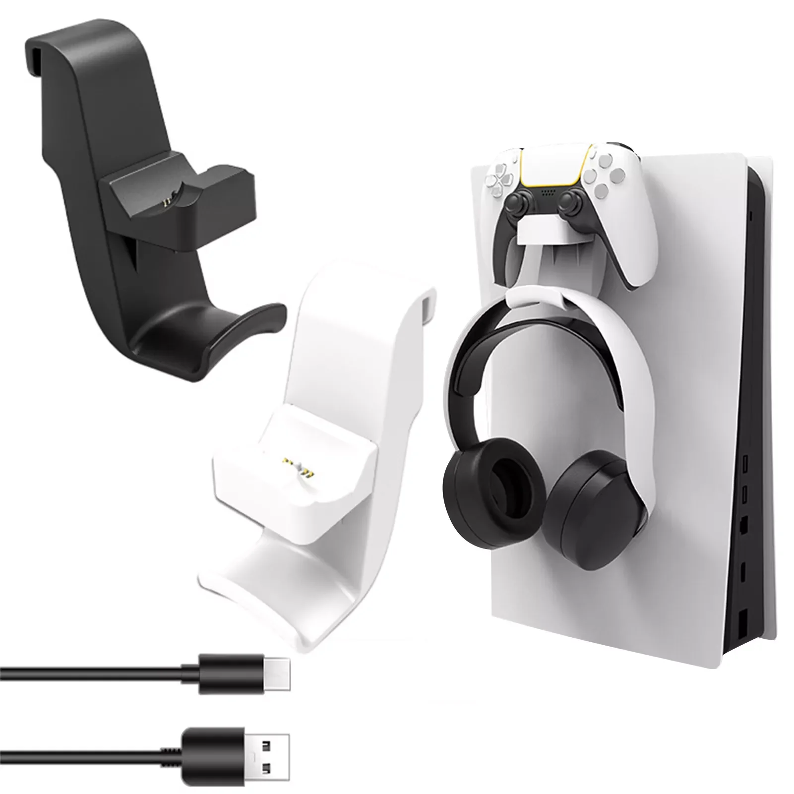 2 in 1 PS5 Controller Charger with Headphone Holder Smart Charging Dock for PS5 Controller Charging Cradle with Headset Holder
2 in 1 PS5 Controller Charger with Headphone Holder Smart Charging Dock for PS5 Controller Charging Cradle with Headset Holder