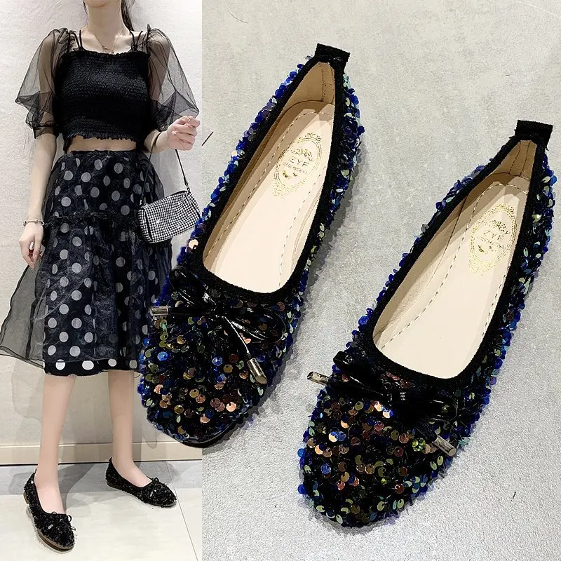 Spring Autumn Women Flats Bling Slip On Shoes Bow Loafers Glitter Girls Princess Shoes Cute Boat Shoes Black Zapatos Mujer
Spring Autumn Women Flats Bling Slip On Shoes Bow Loafers Glitter Girls Princess Shoes Cute Boat Shoes Black Zapatos Mujer