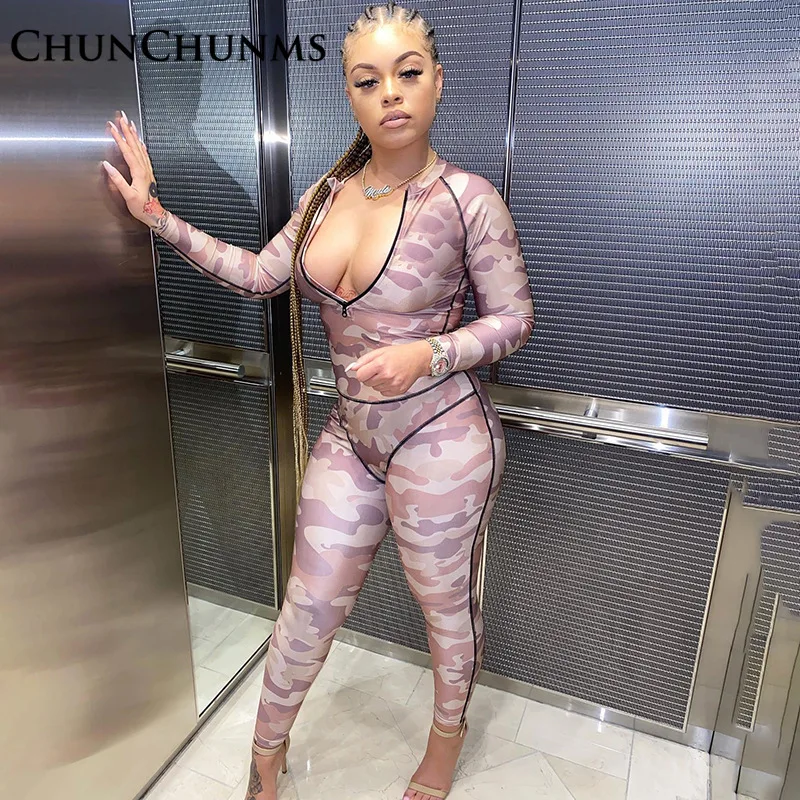 2022 Camouflage Women Print Sexy Jumpsuit Long Sleeve High Waist Sport Rompers Combinaison Overalls Fitness Outfits Fall Cloth
2022 Camouflage Women Print Sexy Jumpsuit Long Sleeve High Waist Sport Rompers Combinaison Overalls Fitness Outfits Fall Cloth