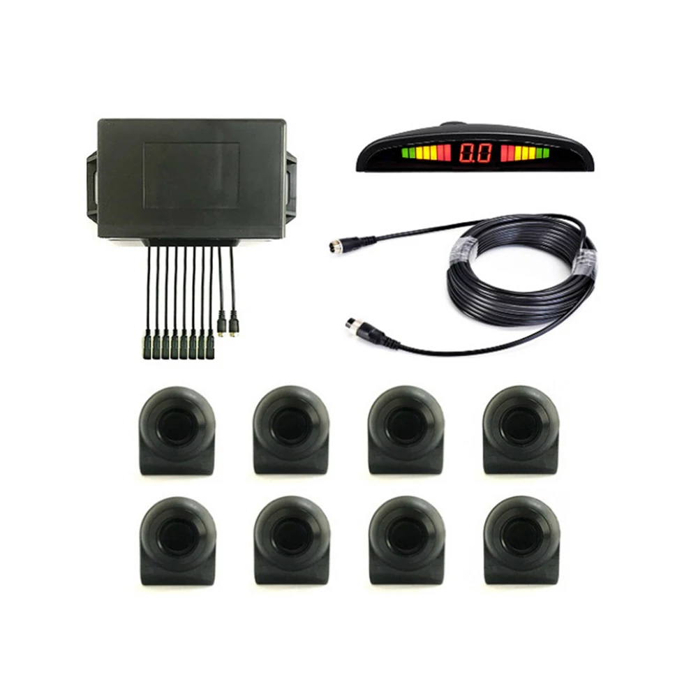 8 Probes Rear View Wired Wide Voltage Led Display Alar-m Electronic Transceiver Truck Bus Blind Zone Parking Sensor System
8 Probes Rear View Wired Wide Voltage Led Display Alar-m Electronic Transceiver Truck Bus Blind Zone Parking Sensor System