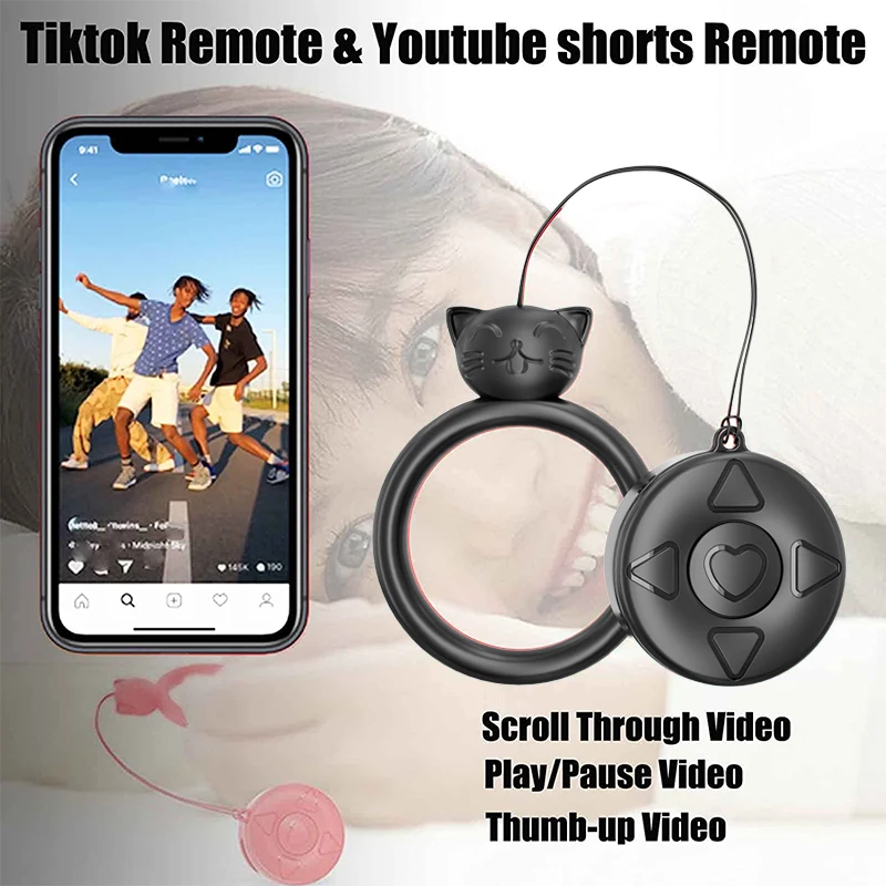 

Bluetooth Kindle Page Turner Remote for iPad iPhone Wireless Selfie Camera Shutter Rechargeable Fingertip Remote Control Tiktok