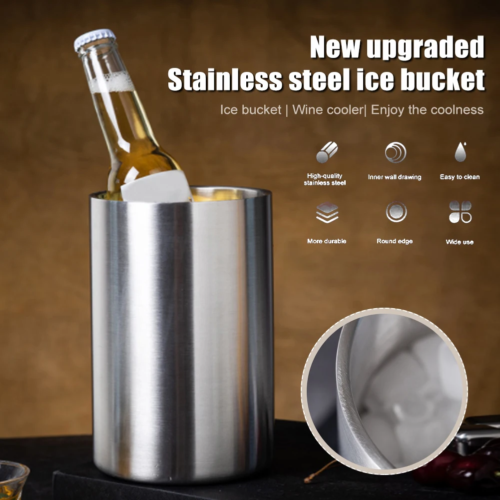 Stainless Steel Ice Bucket 1.6L Large Drinks Chilling Bucket Metal Drink Cooler Wine Beer Champagne Bucket For Home Barware
Stainless Steel Ice Bucket 1.6L Large Drinks Chilling Bucket Metal Drink Cooler Wine Beer Champagne Bucket For Home Barware