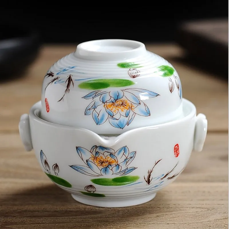 Tea Sets Kung Fu Ceramics Tea Set 1 Pot 1 Cup Tea Pots High Quality Elegant Gaiwan Beautiful and Easy Tea Pot Kettle
Tea Sets Kung Fu Ceramics Tea Set 1 Pot 1 Cup Tea Pots High Quality Elegant Gaiwan Beautiful and Easy Tea Pot Kettle