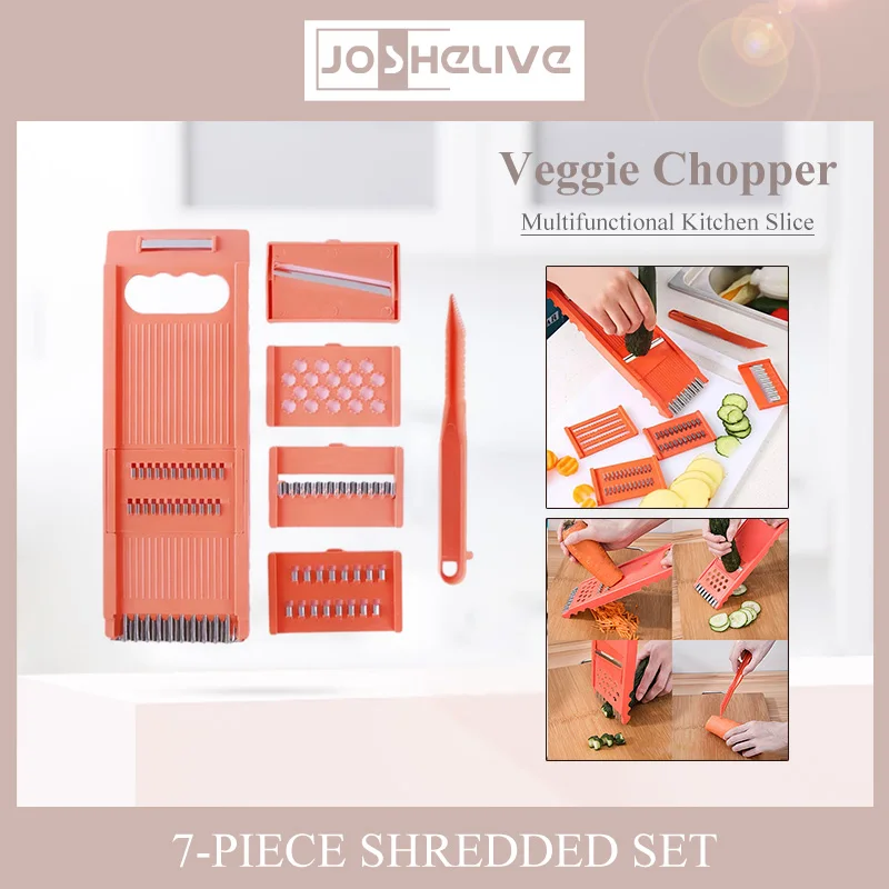 Fruit Slicer Useful Stainless Steel Vegetable Slicer Adjustable 7pcs/set Onion Dicer Kitchen Accessories Tools Carrot Grater
Fruit Slicer Useful Stainless Steel Vegetable Slicer Adjustable 7pcs/set Onion Dicer Kitchen Accessories Tools Carrot Grater