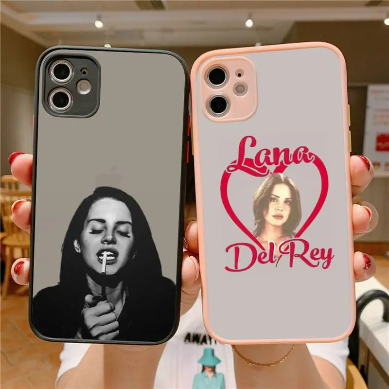 

Lana Del Rey Singer Phone Case for iPhone X XR XS 7 8 Plus 11 12 13 pro MAX 13mini Translucent Matte Case