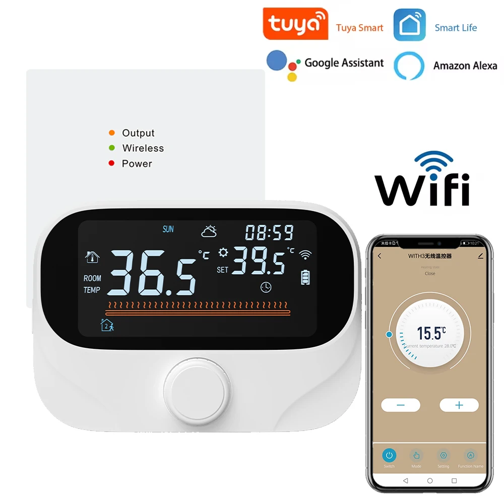 Tuya Wi-Fi умный дом беспроводной термостат RF аккумулятор газовый котел отопление воды цифровой регулятор температуры Alexa Google Home
Tuya Wi-Fi умный дом беспроводной термостат RF аккумулятор газовый котел отопление воды цифровой регулятор температуры Alexa Google Home