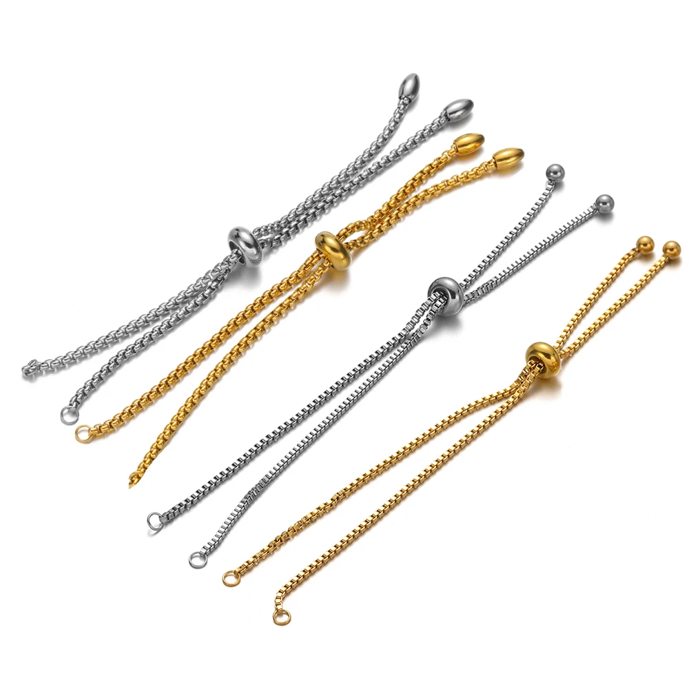 3pcs Stainless Steel Box Chain Adjustable Bracelet Connectors for DIY Bracelets Charms Accessories Jewelry Making Findings
3pcs Stainless Steel Box Chain Adjustable Bracelet Connectors for DIY Bracelets Charms Accessories Jewelry Making Findings