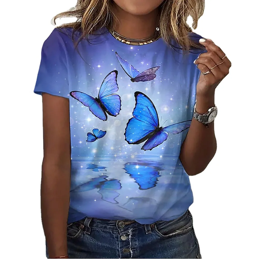 New summer women's clothing 3D butterfly print T-shirt fashion street short sleeve T-shirt regular casual loose women's T-shirt
New summer women's clothing 3D butterfly print T-shirt fashion street short sleeve T-shirt regular casual loose women's T-shirt