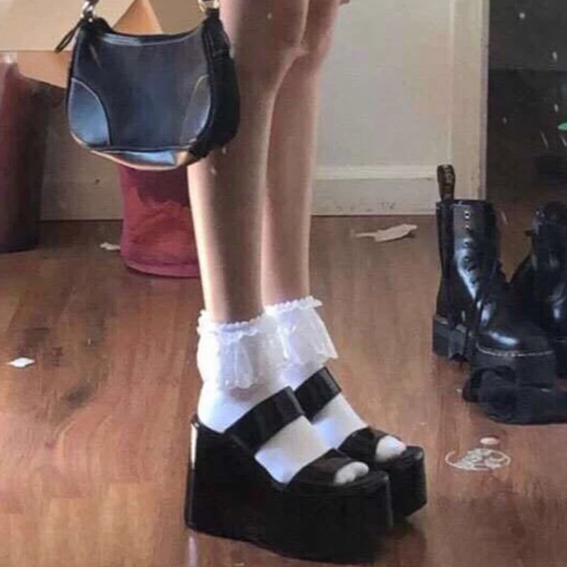 Brand New Fashion Gothic Black Platform Cosplay High Heels Summer Large Size Comfortable Sandals Women Outdoor Wedges Slippers
Brand New Fashion Gothic Black Platform Cosplay High Heels Summer Large Size Comfortable Sandals Women Outdoor Wedges Slippers