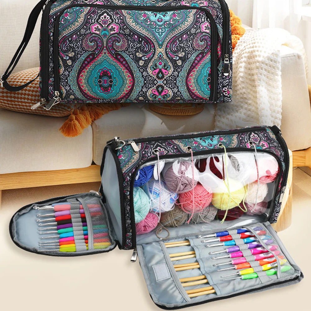 Knitting Bag Portable Yarn Tote Storage Bag Wool Crochet Hooks Knitting Needles Sewing Supplies Set DIY Household Organizer 
Knitting Bag Portable Yarn Tote Storage Bag Wool Crochet Hooks Knitting Needles Sewing Supplies Set DIY Household Organizer