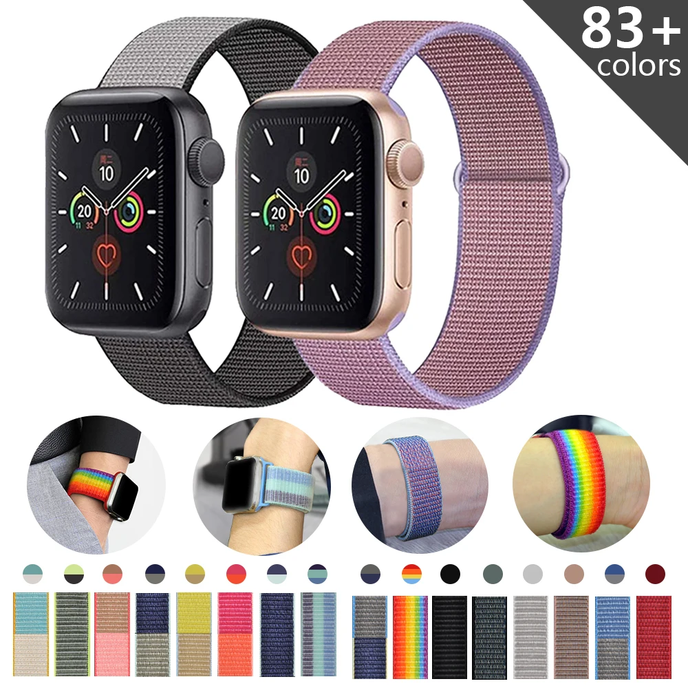 Iridescent Nylon Loop Strap For Apple Watch 45 mm 44mm 40mm 42mm 38mm Sport Wristband Correa Bracelet iWatch Series 7 3 4 5 6 Se
Iridescent Nylon Loop Strap For Apple Watch 45 mm 44mm 40mm 42mm 38mm Sport Wristband Correa Bracelet iWatch Series 7 3 4 5 6 Se