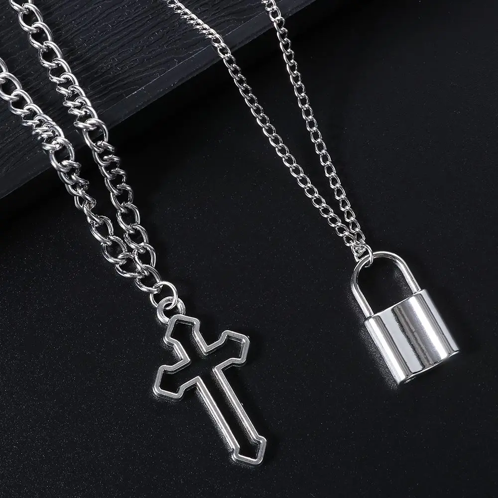 For Men Women Gift Neck Jewelry Cool Street Style Punk Choker Long Chain PadLock Pendant Necklace Hollow Cross Pendant
For Men Women Gift Neck Jewelry Cool Street Style Punk Choker Long Chain PadLock Pendant Necklace Hollow Cross Pendant