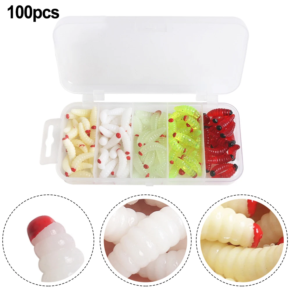 100pcs Boxed Fishing Lures Silica Gel Soft Bait Artificial Maggots Baits Worms Fake Soft Lure Fishing Tackle Tools
100pcs Boxed Fishing Lures Silica Gel Soft Bait Artificial Maggots Baits Worms Fake Soft Lure Fishing Tackle Tools