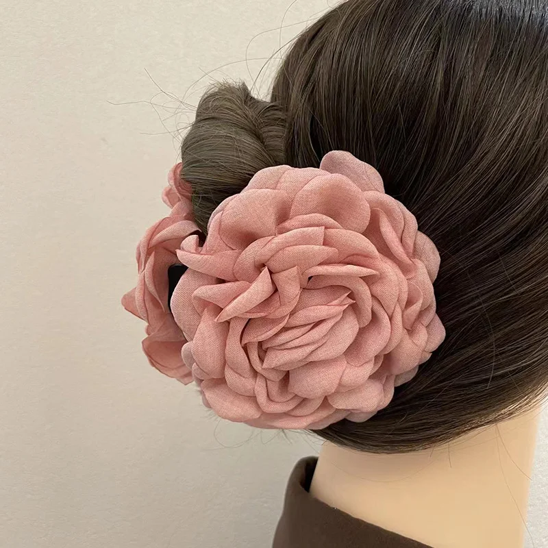 

Заколка-краб Женская в виде цветка розы, элегантный зажим для волос, модный аксессуар для волос с изображением акулы