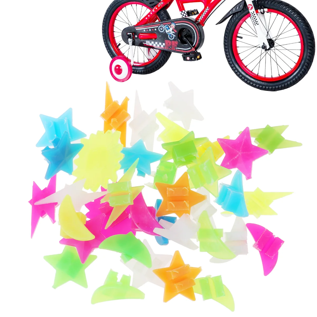 36 Pcs Luminous Wheel Spoke Bike Accessories Ornaments Kids Stroller Plastic Spoke Bead Spokes Child Bike Ornament
36 Pcs Luminous Wheel Spoke Bike Accessories Ornaments Kids Stroller Plastic Spoke Bead Spokes Child Bike Ornament
