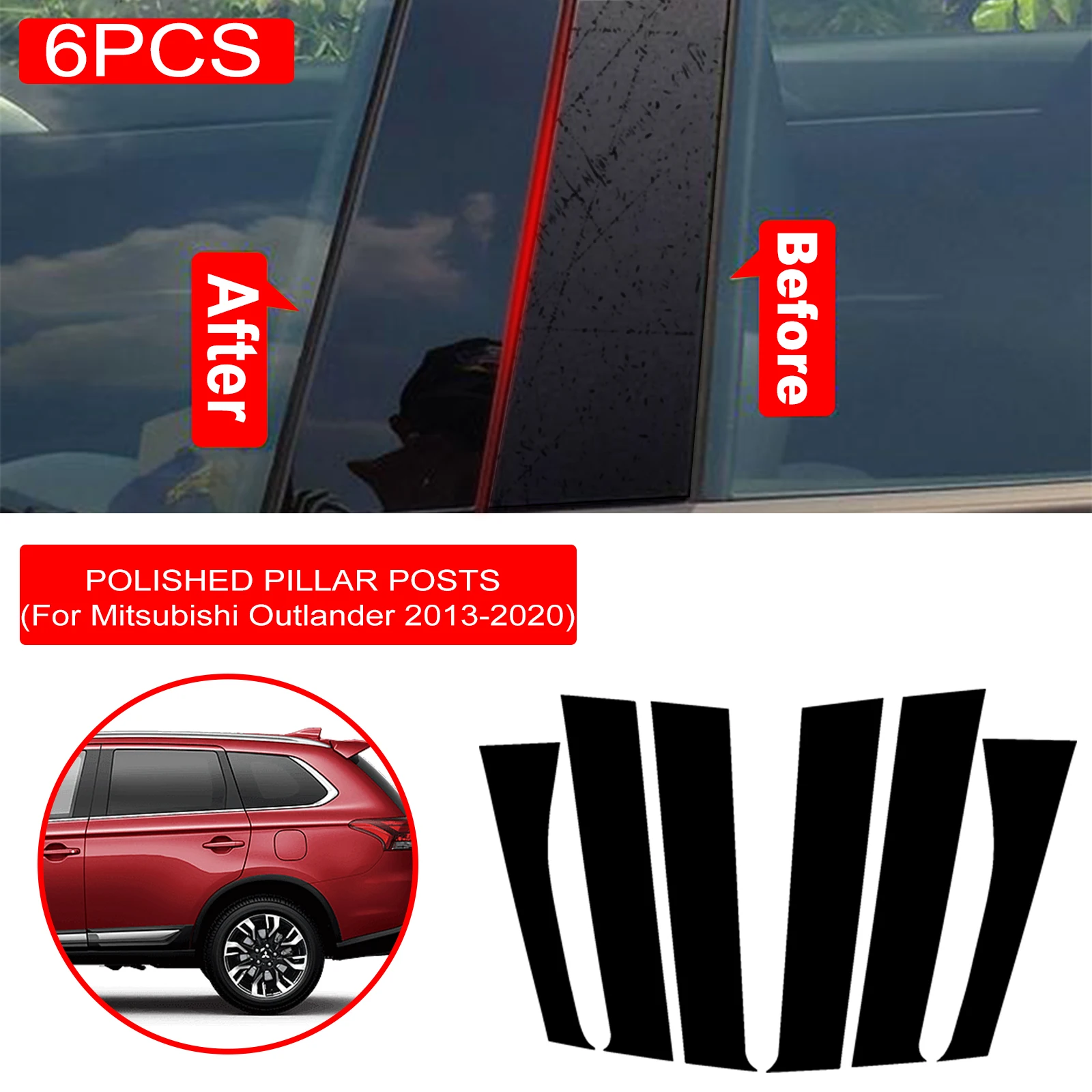 6 шт. полированные столбы для стойки подходят для Mitsubishi Outlander 2013-2020, обшивка для окна, наклейка на колонку BC, автомобильные аксессуары
6 шт. полированные столбы для стойки подходят для Mitsubishi Outlander 2013-2020, обшивка для окна, наклейка на колонку BC, автомобильные аксессуары