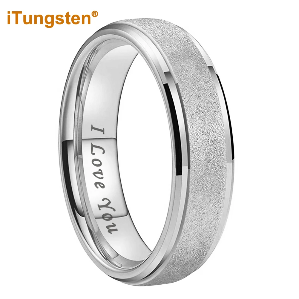 iTungsten 6mm 8mm Sandblasted White Gold Tungsten Ring for Men Women Engagement Wedding Band I Love You Engraved Comfort Fit
iTungsten 6mm 8mm Sandblasted White Gold Tungsten Ring for Men Women Engagement Wedding Band I Love You Engraved Comfort Fit