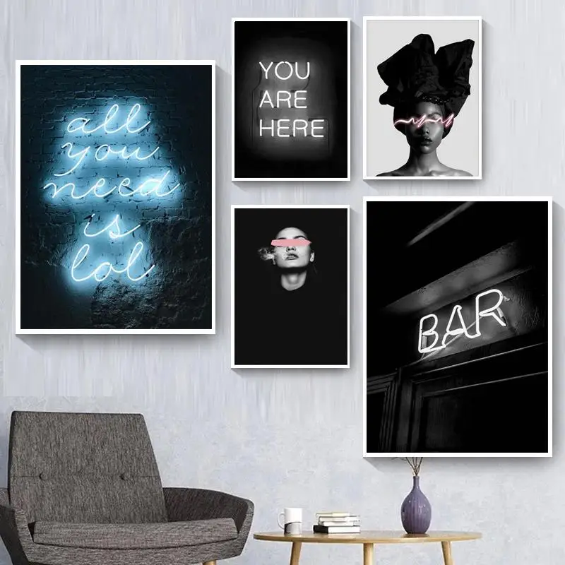 Modern Canvas Painting Fashion Woman Neon Quotes Nordic Posters And Prints Bar Wall Picture Living Room Girl Bedroom Home Decor
Modern Canvas Painting Fashion Woman Neon Quotes Nordic Posters And Prints Bar Wall Picture Living Room Girl Bedroom Home Decor