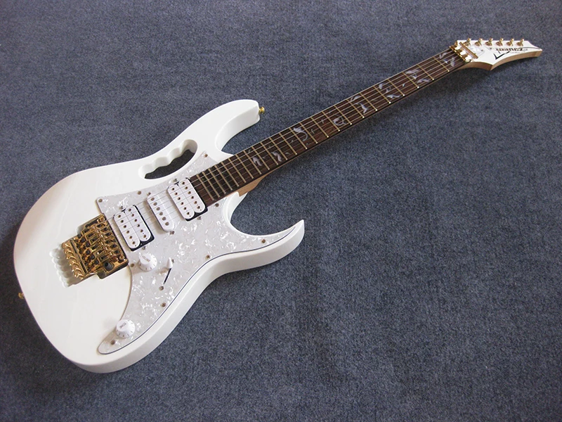 

In stock - 7V dual vibrator system Electric Guitar Steve Vai Jem 24P white bead fingerboard flower of Life shell inlaid guitar