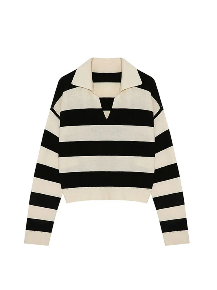 Sweaters Women's 2022 Fashion Stripe Long Sleeve Loose V-Neck Knitting Pullover Autumn Korean Vintage Casual Female Pullover Top
Sweaters Women's 2022 Fashion Stripe Long Sleeve Loose V-Neck Knitting Pullover Autumn Korean Vintage Casual Female Pullover Top