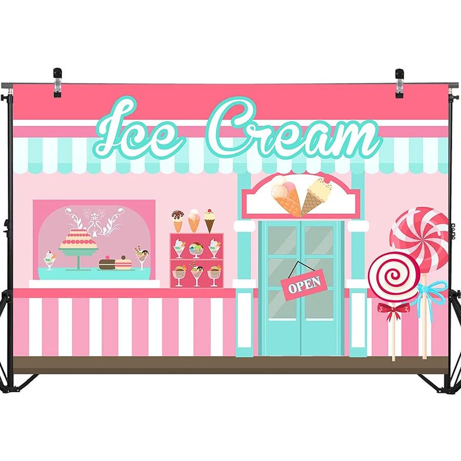 Cartoon Ice Cream Theme Backdrop Table Banner for Girls Photography Ice Cream Dessert Shop Birthday Baby Shower Party Backdrop
Cartoon Ice Cream Theme Backdrop Table Banner for Girls Photography Ice Cream Dessert Shop Birthday Baby Shower Party Backdrop