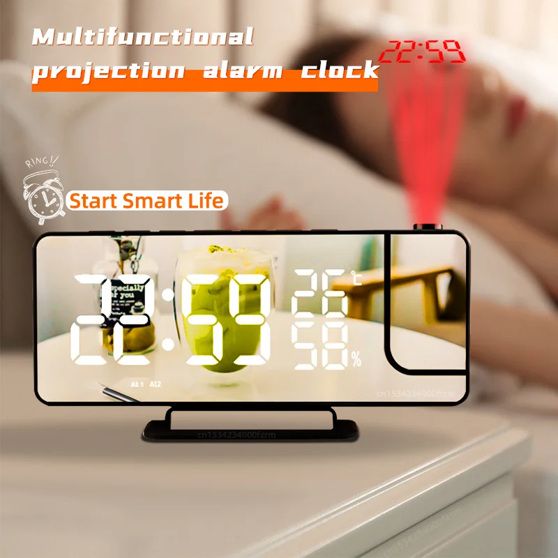 New 3D Projection Alarm Clock Snooze LED Digital Mirror Clock Display Temperature Humidity Auto Brightness Bedroom Bedside Clock
New 3D Projection Alarm Clock Snooze LED Digital Mirror Clock Display Temperature Humidity Auto Brightness Bedroom Bedside Clock