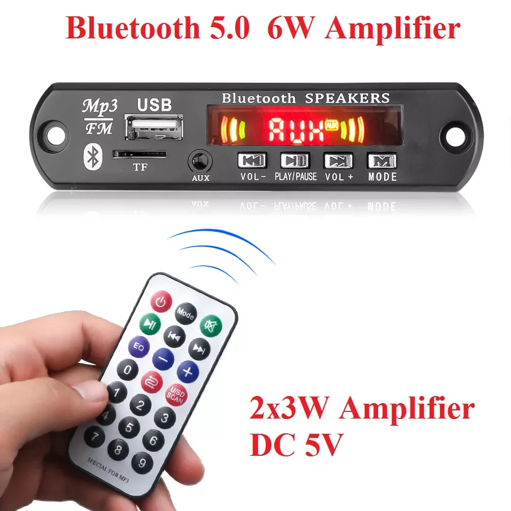 kebidu Hands-free MP3 Player Decoder Board 5V 12V Bluetooth 5.0 6W Amplifier Car FM Radio Module Support FM TF USB AUX
kebidu Hands-free MP3 Player Decoder Board 5V 12V Bluetooth 5.0 6W Amplifier Car FM Radio Module Support FM TF USB AUX