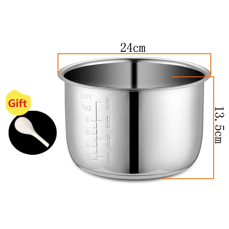 

5L Electric pressure cooker liner inner bowls multicooker bowl stainless steel tank for cooking soup porridge