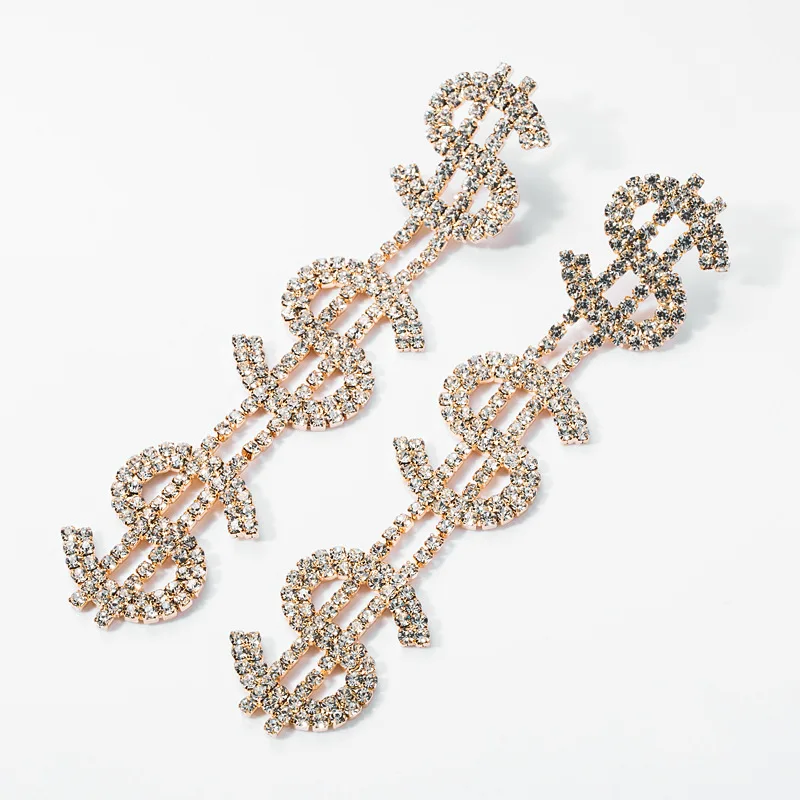 European and American model multi-layer alloy with diamonds rhinestone dollar sign earrings female vintage temperament earrings
European and American model multi-layer alloy with diamonds rhinestone dollar sign earrings female vintage temperament earrings