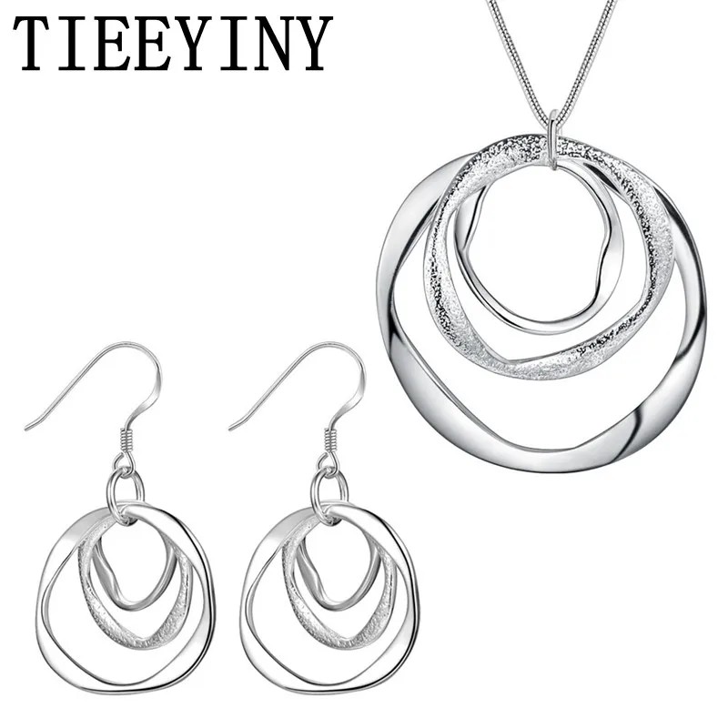 TIEEYINY Wholesale 925 Sterling Silver Jewelry Set Fashion Charm Circel Necklace Earring Set For Women Lady Wedding Party
TIEEYINY Wholesale 925 Sterling Silver Jewelry Set Fashion Charm Circel Necklace Earring Set For Women Lady Wedding Party