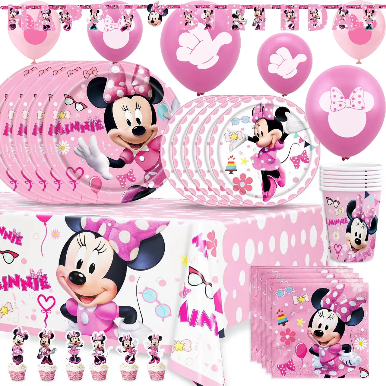 Disney Minnie Mouse Birthday Party Supplies and Decor Minnie Mouse Party Supplies Serves 8 Guests with Banner Table Cover Plates
Disney Minnie Mouse Birthday Party Supplies and Decor Minnie Mouse Party Supplies Serves 8 Guests with Banner Table Cover Plates